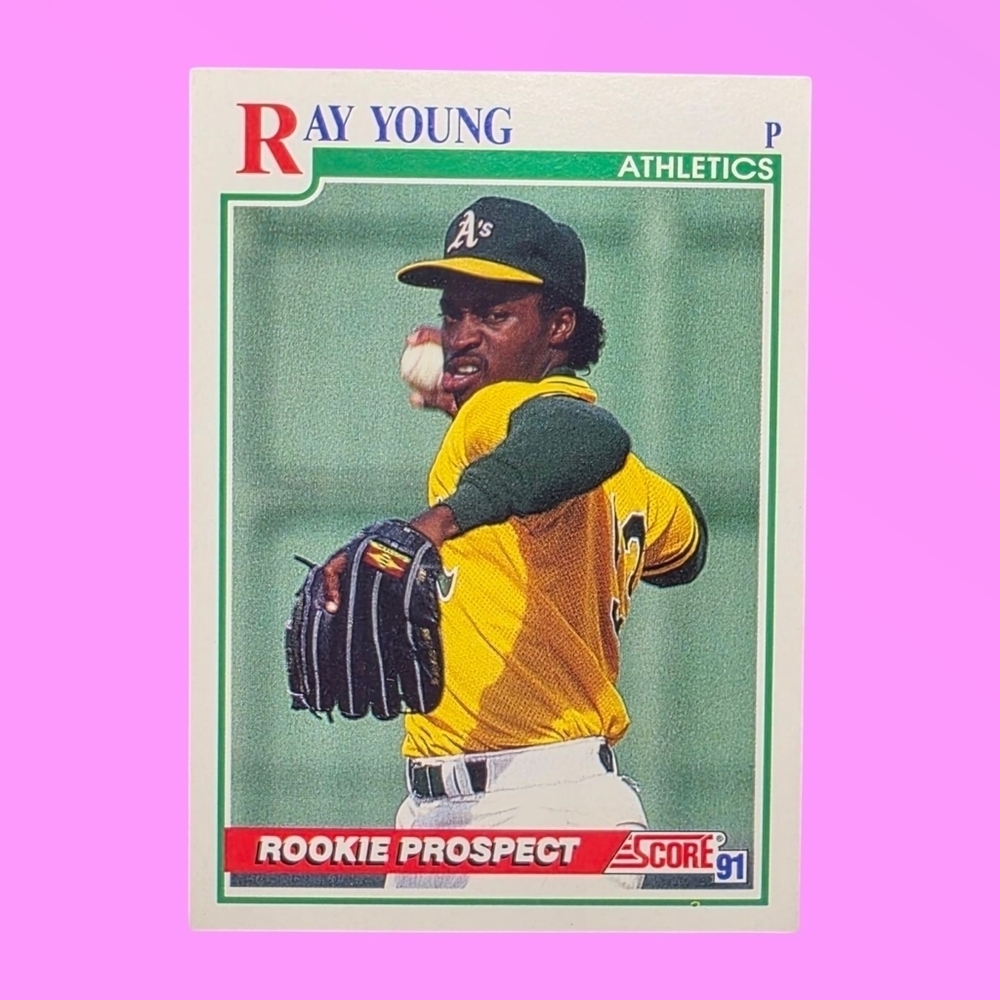 1991 Score Ray Young Oakland Athletics #761 Rookie Prospect Baseball Card